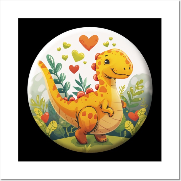 Cute  Dino Dinosaur Love Design Wall Art by Mary_Momerwids